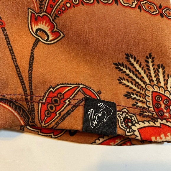 Scotch & Soda Linen/Polyester Floral Print Top Loose Fit Short Sleeve Size L - Picture 5 of 9